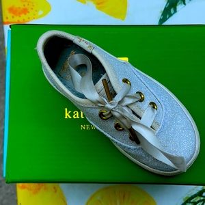 Toddler girls Kate Spade champion glitter cream shoes